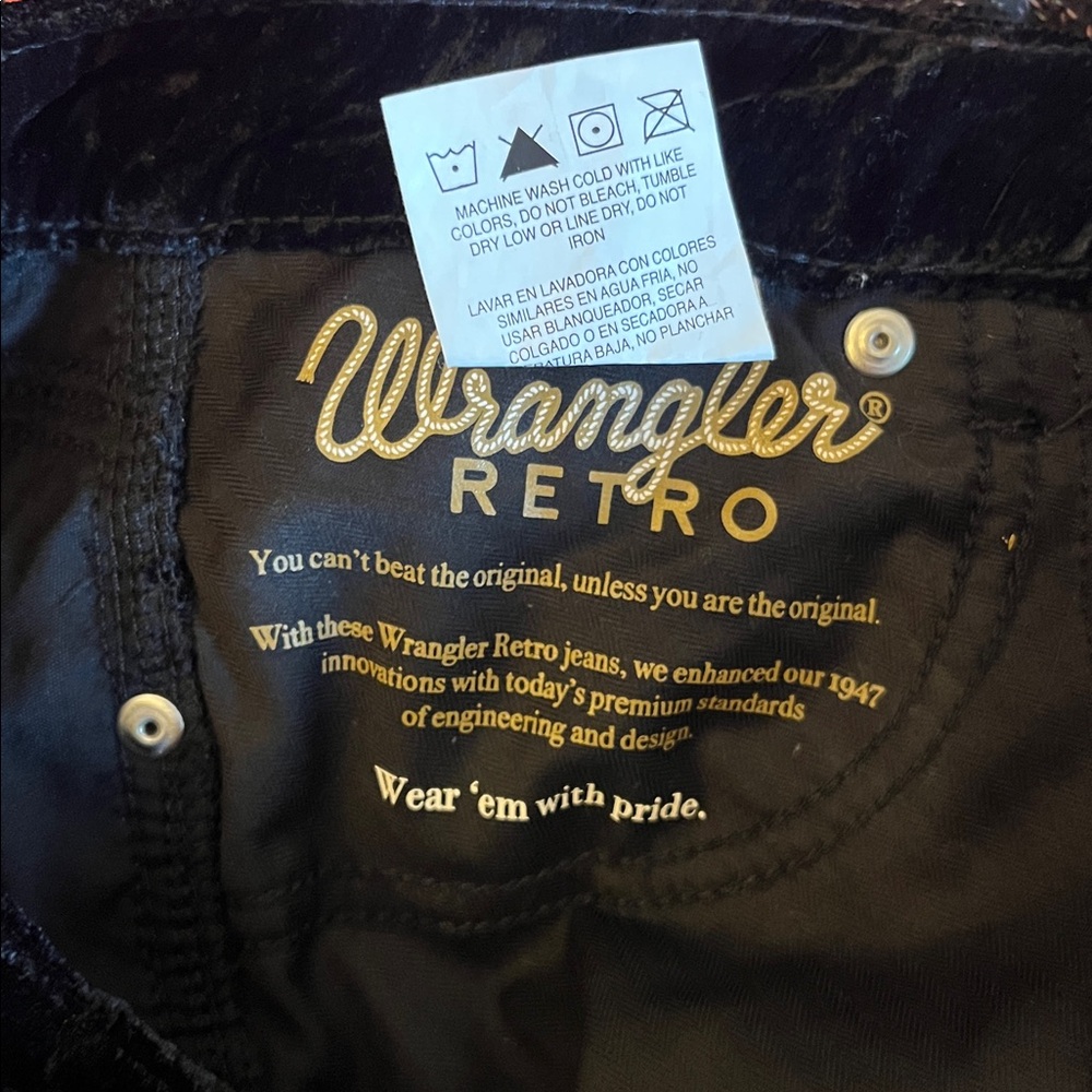 Wrangler Black Velvet Flare Jeans - Picture 4 of 4